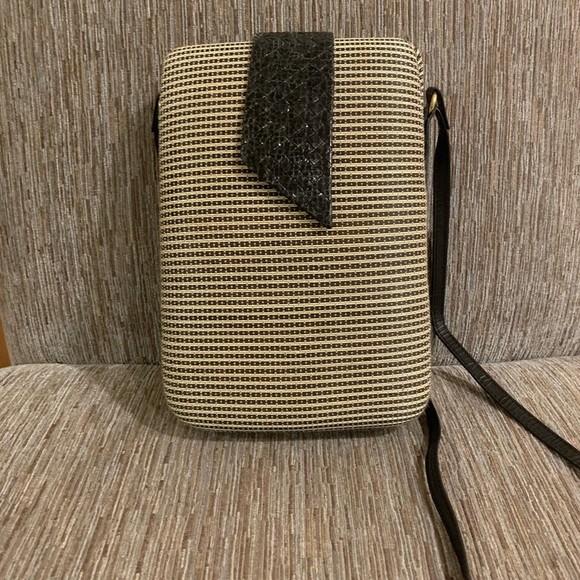 Timmy Woods Handbags - Vintage Timmy Woods Fabric Beverly Hills Collection shoulder bag navy/cream